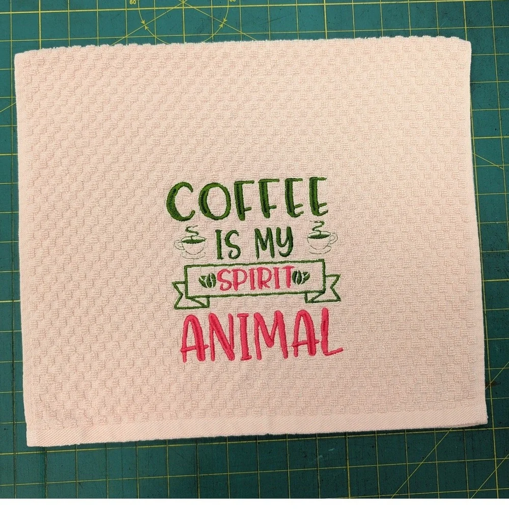 Coffee Is My SPIRIT Animal Kitchen Bath Bar Tea Hand Towel Great Gift Idea!